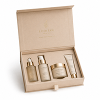 Caja Magnética de Cartón Sostenible Personalizada con Estampado en Dorado y Bandeja de EVA Personalizable para Sets de Lujo de Suero y Crema para el Cuidado de la Piel