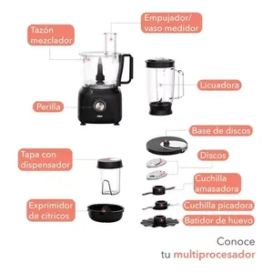 Procesador de alimentos Manual eléctrico RCA 8 en 1, molienda para picar en el hogar, mezcla para rebanar, puré, triturar, rebanar - Product Image 5