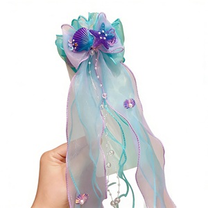 Aksesoris Rambut Putri Duyung untuk Anak Perempuan, Jepit Rambut Pita Kupu-kupu, Bando untuk Anak-anak, Kepang Musim Panas, Grosir, Custom - Product Image 6