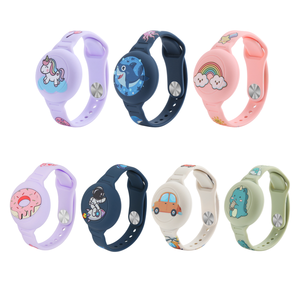 Nouveautés TITUO Bracelets de Dessins Animés Étanches pour Enfants en Silicone Souple et Léger avec Support de Poignet Dissimulé pour <span class=keywords><strong>AirTag</strong></span> - Product Image 6