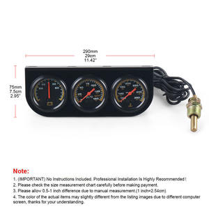 2-Inch 52mm Automotive for Auto <b>Meter</b> Three-in-One Combination Instrument <b>Panel</b> Gauges-Current Oil Pressure and Water - Product Image 4