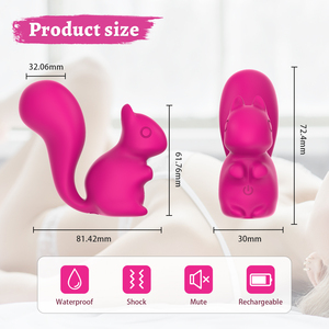 Ylove <span class=keywords><strong>Mini</strong></span> Masajeador de Punto G con Forma de Ardilla, 10 Vibraciones, Silicona Líquida Suave, Motor Potente, Alimentado por USB, Juguetes Sexuales para Mujeres - Product Image 3