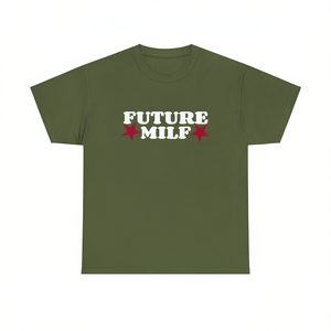 T-shirt Future Milf verde oliva, divertente e ironica, maglietta meme, regalo scherzoso - Product Image 1