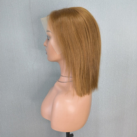 Perruque courte bob sans colle en cheveux humains vierges brésiliens HD, très vendue, 8-14 pouces, couleur 30