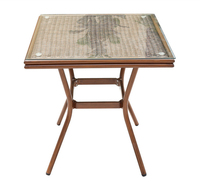 Ensemble de tables basses en aluminium de style vintage marron, résistant aux intempéries, meubles d'extérieur