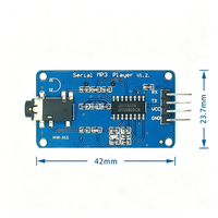 Module audio MP3 série UART TTL HW-311 avec puce YX5300 compatible avec la carte TF YX6300, carte lecteur MP3 pour messages vocaux industriels