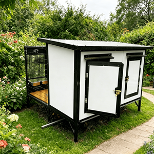 Outdoor Dog Kennel with <strong>Run</strong> Mobile Weatherproof Dog House with Wheels Easy to Clean for <strong>Garden</strong> Use - Product Image 5