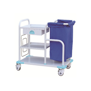 Hospital <b>Trolley</b> XQ2014 E36 Steel Plastic 1 Drawer Multi Function Medical Care Vehicle With Waterproof Oxford Cloth Bag - Product Image 1