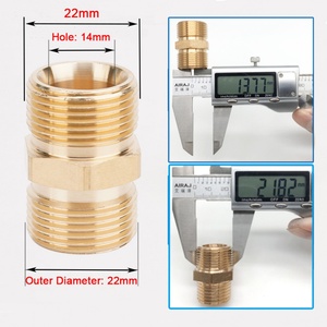 Acoplador de latón de 22 mm macho a 22 mm macho para manguera de 4500 PSI, adaptador de conexión para lavadora a presión - Product Image 2