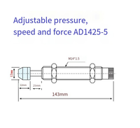 Amortisseur de pression réglable, tampon d'huile hydraulique AD1425-5, robuste, connexion 1/4 pouce, pression maximale de 3 PSI. Comprend la fonction de débogage