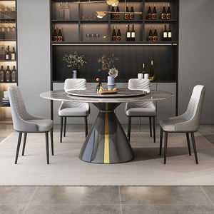 Set <span class=keywords><strong>Tavolo</strong></span> da Pranzo Premium <span class=keywords><strong>Design</strong></span> Moderno di Lusso Leggero <span class=keywords><strong>Salvaspazio</strong></span> con Piano Girevole per Cucina e Casa - Product Image 1