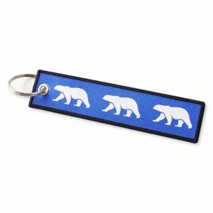 Custom Logo Embroidery Jet Tag Fabric <b>Keychains</b> & Carabiners Promotional Business & Car Gifts with <b>Personalized</b> Design - Product Image 2