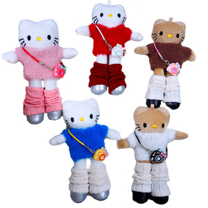 Ensemble de vêtements pour chaton à longues pattes, style fantaisie jeune et cool, comprenant un <span class=keywords><strong>pull</strong></span> en peluche tricoté et des chaussettes, en sac en filet de Chine - Product Image 5