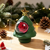 Boîte à bijoux en rose éternelle pour arbre de Noël, coffret cadeau rose préservée, cadeau de Noël et de la Saint-Valentin en gros pour les boutiques de détail