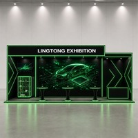 Stand d'exposition modulaire réutilisable avec structure en aluminium, écran LED mural, assemblage sans outil, logo personnalisé
