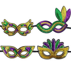 Mardi Gras Glitter Lentejuelas Bordado Mascarada Mascarilla Año Nuevo <span class=keywords><strong>Carnaval</strong></span> y Día <span class=keywords><strong>de</strong></span> San Patricio Accesorios <span class=keywords><strong>de</strong></span> fiesta - Product Image 5