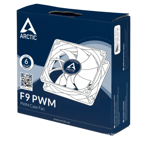 For ARCTIC F9 PWM 92 mm Case Fan Quiet 150-1800 RPM Speed with Plastic Heatsink for Computer Motor Regulation