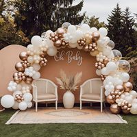 Guirlande d'arche de ballons bohèmes personnalisée pour la décoration de fête prénatale neutre, fiançailles, mariage, anniversaire