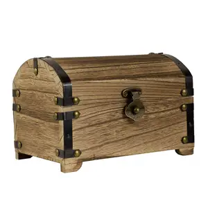 Antique Wooden Pirate Treasure Chest Teacher's Favorite Treasures Collection Storage Box