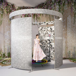 2024 siyah özel kamera video fotoğraf stüdyosu grand toptan 360 muhafaza zemin photobooth yeşil ekran standı 360 fotoğraf kabini - Product Image 1