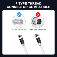Cable Coaxial RG59 de 75 Ohmios con Conectores Tipo F, Alto Rendimiento, 1080p, Revestimiento de PVC, Blindaje Trenzado para HDTV Satélite