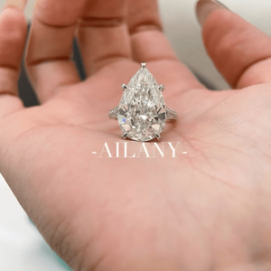 IGI-Zertifizierter 1-10 Karat Labor-Diamant Birnenförmiger PT950 Platin Luxus-<span class=keywords><strong>Ring</strong></span> mit Eingefügten Diamanten für Hochzeit und Verlobung - Product Image 1