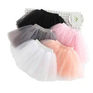 FuYu OEM ODM Falda tutú esponjosa de media longitud para niños ropa de práctica Falda de baile falda acampanada de Ballet para niñas