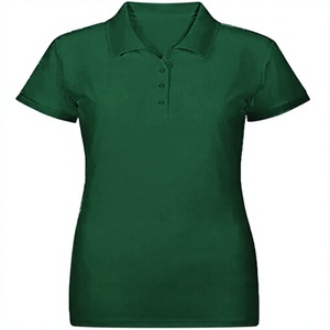 Chemise à manches courtes en coton anti-plis pour femme, coupe droite, col montant, éco-responsable, idéale pour le travail et le maintien de la silhouette - Product Image 1