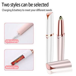 Épilateur à sourcils portable USB rechargeable, rasoir indolore pour maquillage, stylo de suppression des poils des sourcils - Product Image 6