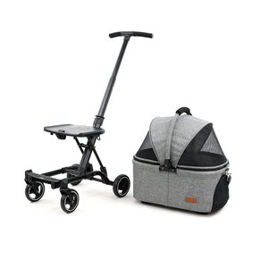 Poussette pour animaux de compagnie légère 3-<span class=keywords><strong>en</strong></span>-1 réglable <span class=keywords><strong>en</strong></span> tissu pour chiens et chats, sac de transport détachable et pliable pour les voyages - Product Image 1