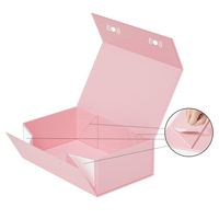 Recycelbare Luxus-Geschenkbox mit Eigenem Logo in Pink für Perücken, Haarverlängerungen und Kosmetik mit Magnetverschluss