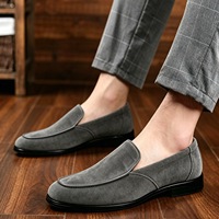 Mocassins en daim pour hommes Xuanhui, nouvelle conception, bout carré, antidérapants, semelle épaisse, style chunky