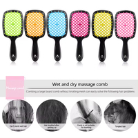 Brosse à cheveux magique carrée noire personnalisée BLISSLIFE avec poignée en plastique et fonction de ventilation pour salon