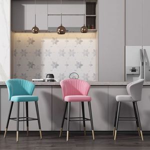Silla <span class=keywords><strong>de</strong></span> barra alta americana simple nórdica moderna con pata <span class=keywords><strong>de</strong></span> hierro y respaldo para uso doméstico o comercial <span class=keywords><strong>Comprar</strong></span> taburete alto - Product Image 2
