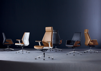 Chaise de bureau de direction moderne de luxe à dossier haut en cuir, accoudoirs en alliage d'aluminium, pivotante, pour directeur de bureau