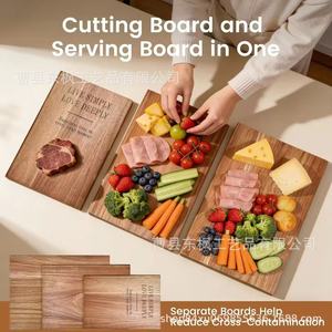 Wooden Cutting Board <b>Set</b> Book Shape 33x25.5x2cm 29x21.5x1.5cm 25x17.5x1.5cm Multifunction Kitchen Chopping Blocks - Product Image 5