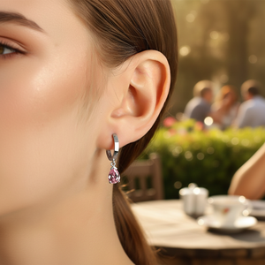 Boucles d'oreilles pendantes Azuris en argent sterling 925, style pierre tombante, Turquie - Product Image 3