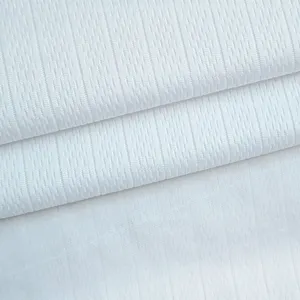 高品质140gsm 100% 涤纶漂白芯干贴合提花罗纹鸟眼网布运动服
