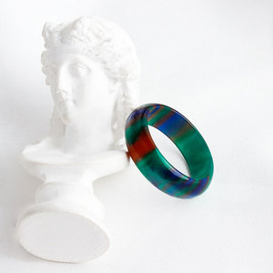 Tyktok — bagues en résine Flash colorée, anneaux empilables, 8mm, spécialement aurore, motif de sable mouvant, arc-en-ciel, coques en acrylique, pour femmes et hommes - Product Image 6