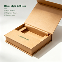 Boîte cadeau rigide en kraft magnétique personnalisée, acceptant les commandes d'échantillons, boîte rigide recyclable pour emballage cadeau cosmétique haut de gamme