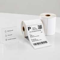 Rouleau de papier thermique imperméable 4x6 pouces, étiquettes thermiques TOP avec code-barres, étiquettes perforées pour bordereaux d'expédition
