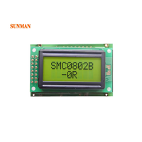 Modul LCD STN COB 8*2 Karakter dengan Font Cyrillic Rusia, Bebas Timbal, Kontroler ST7066U 5V SMC0802B-OR