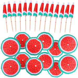 Piques à cocktail en forme <span class=keywords><strong>de</strong></span> pastèque, <span class=keywords><strong>parasol</strong></span>, 4 pouces, cure-dents pour boissons et aliments, cure-dents décoratifs pour fête - Product Image 1