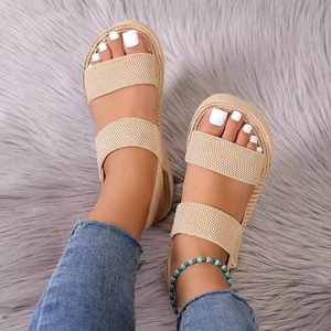 Women Platform Stretch Fabric Cushioning Breathable Lightweight Beach <b>Sandals</b> Summer Anti-Slip Outdoor Daily Wearing - Product Image 2