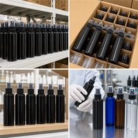Flacon pulvérisateur à fine brume en PET noir de 120 ml, portable, pour désinfectant à l'alcool, désodorisant pour animaux de compagnie, vaporisateur pour chaussures, avec bouchon transparent, OEM