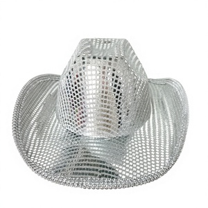 Ball Cross-Border Western <strong>Cowboy</strong> <strong>Hat</strong> Sequin Party Gathering Disco Exclusive Foreign Trade Top <strong>Hat</strong> Outdoor 100% Cotton Four - Product Image 1