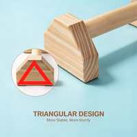 Alat Push-up Stand, Bar Push-up Kayu dengan Alas Anti-Selip, Peralatan Olahraga Rumahan, Pegangan Parallet Kayu 30CM