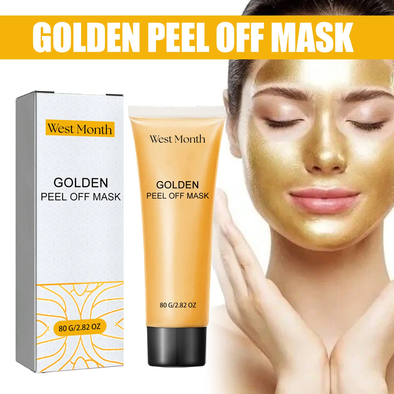 West&Month Wholesale facial mask Cleanses Skin Repairs Dark Skin Fades Fine Lines Gold Tear facial mask