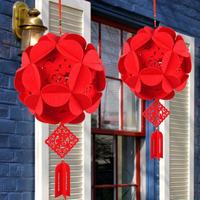 Lanternes en feutre creuses pour le Nouvel An, le Festival du Printemps, les mariages et les célébrations, décorations rouges chinoises, acceptation de la personnalisation