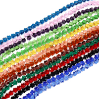 Perles en verre cristal facettées en forme de pétale de fleur de 10 mm, multicolores, vendues à l'unité pour la fabrication de bijoux DIY, bracelets et colliers.
